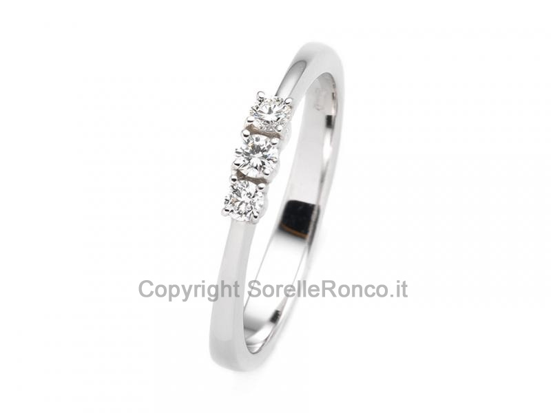 ANELLO TRILOGY ORO E DIAMANTI 0.18 CT